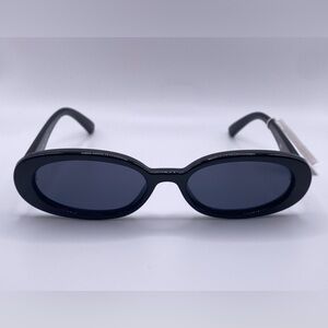 Le Specs Black Oval Sunglasses